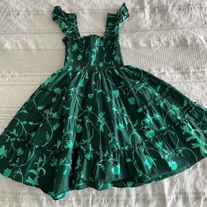 Hill House Home The Tiny Ellie Nap Dress - Emerald Botanical Poplin